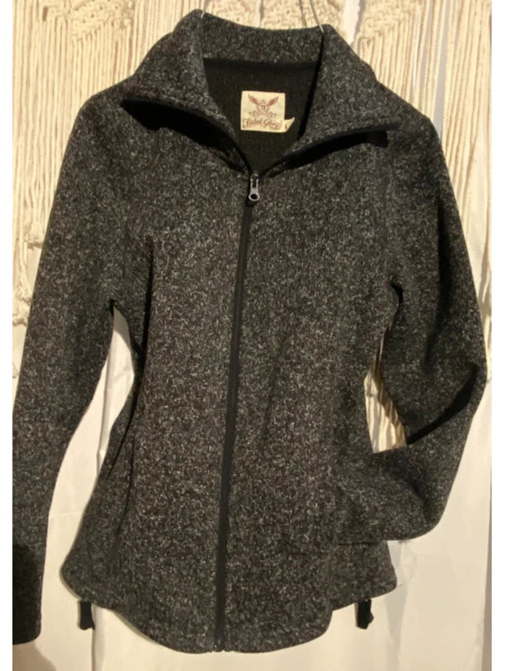 Tailored grey black  jacket perfect for those cool days.